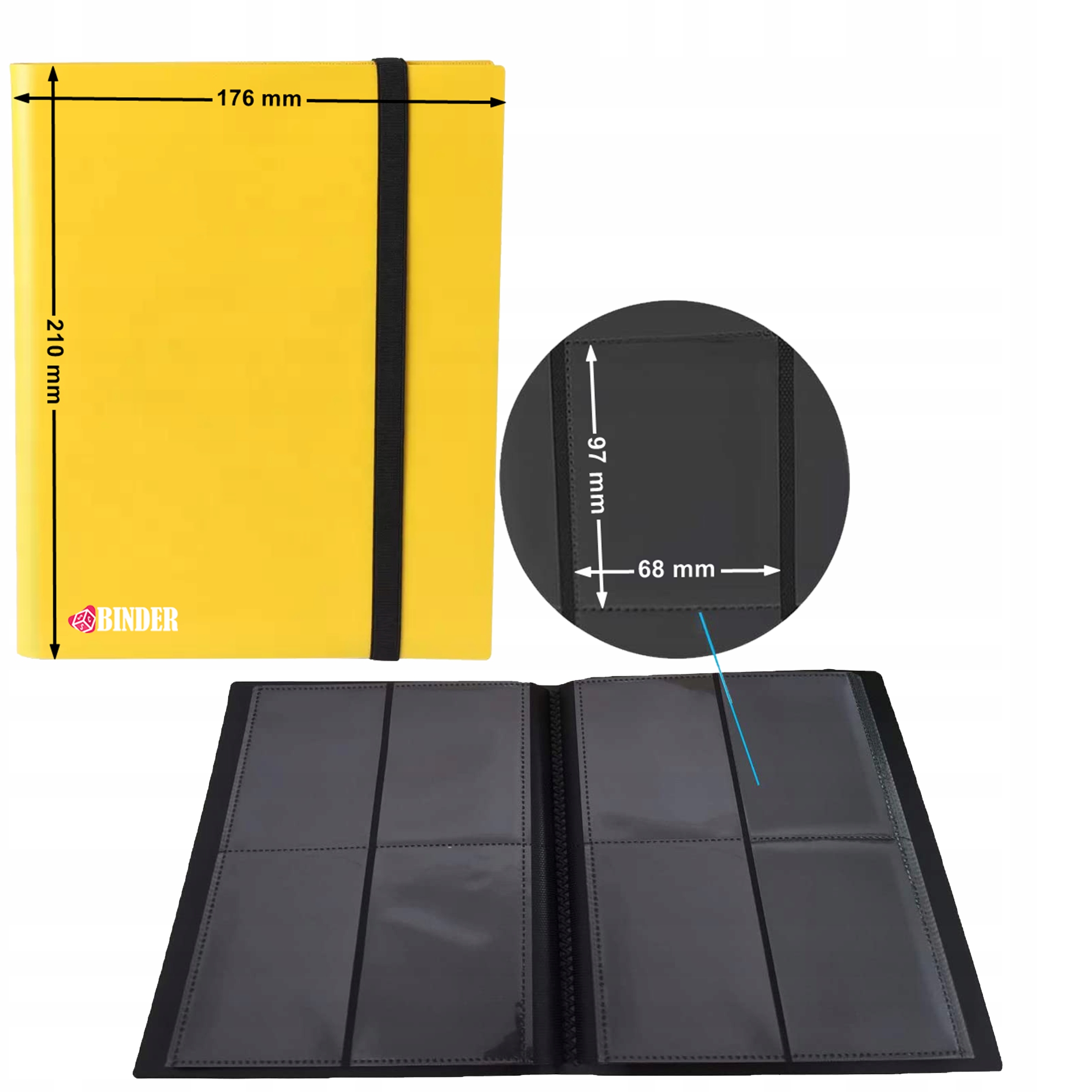 Żółty Album na 160 kart Binder Safe Cards Storage