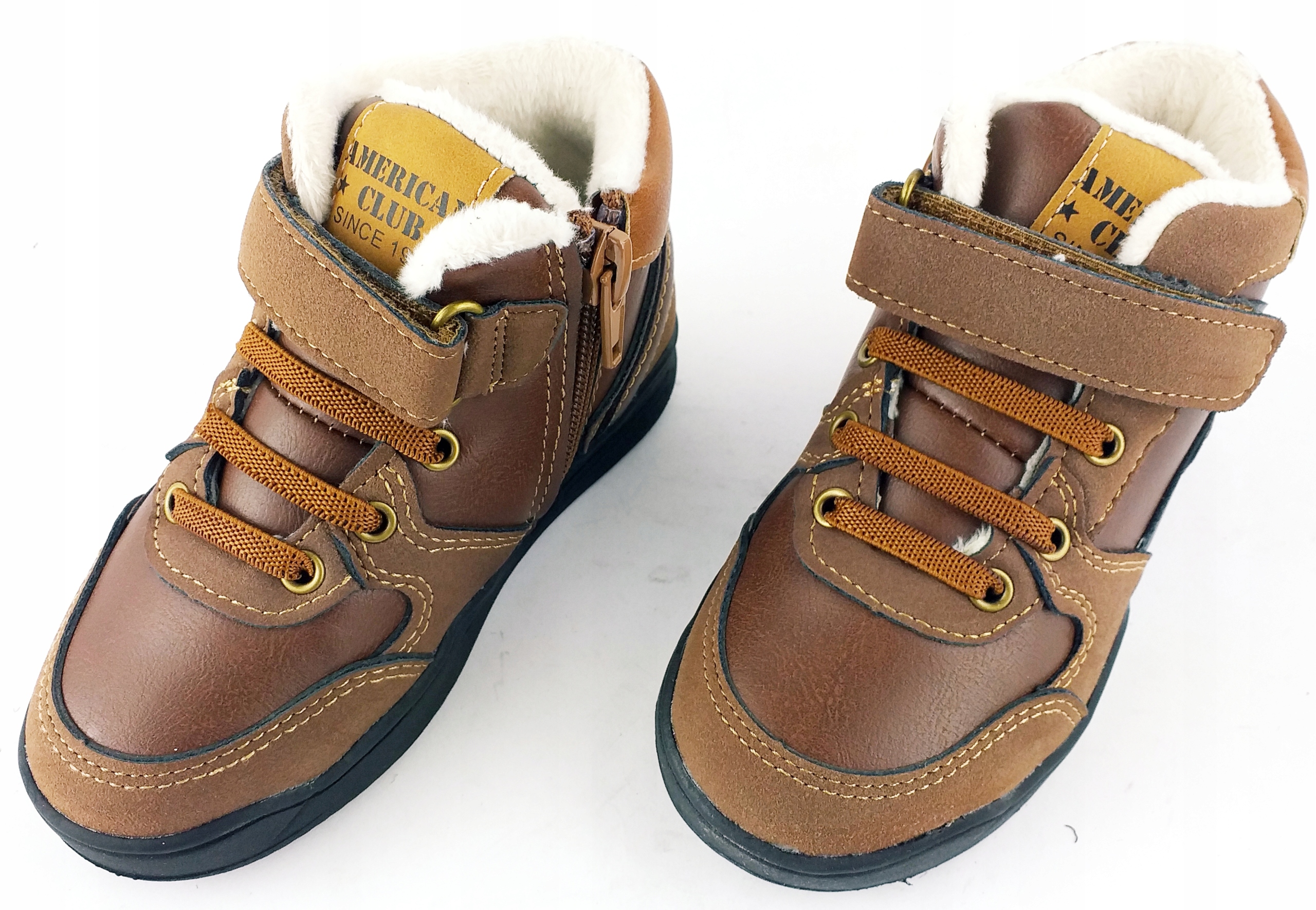 AMERICAN CLUB BUTY ZIMOWE TRAPERY RZEP CIEPŁE 28 Kolor brązowy