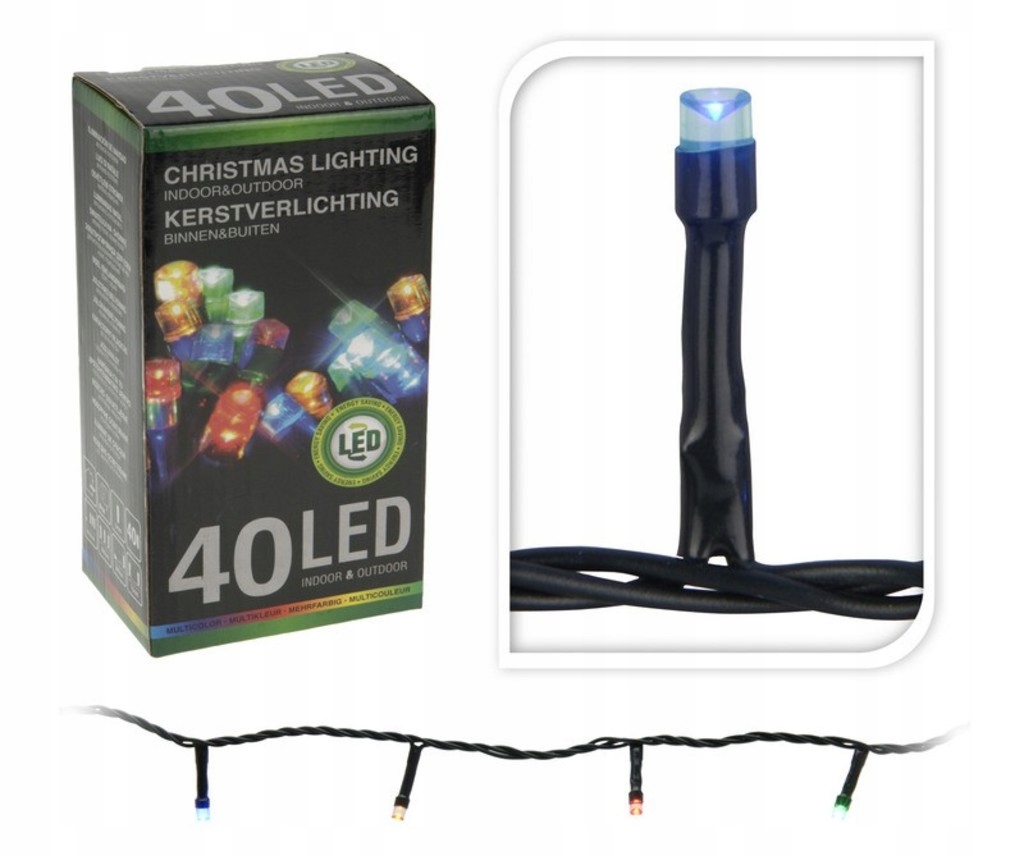 

Lampki led 40 multicolor choinkowe grube ip44