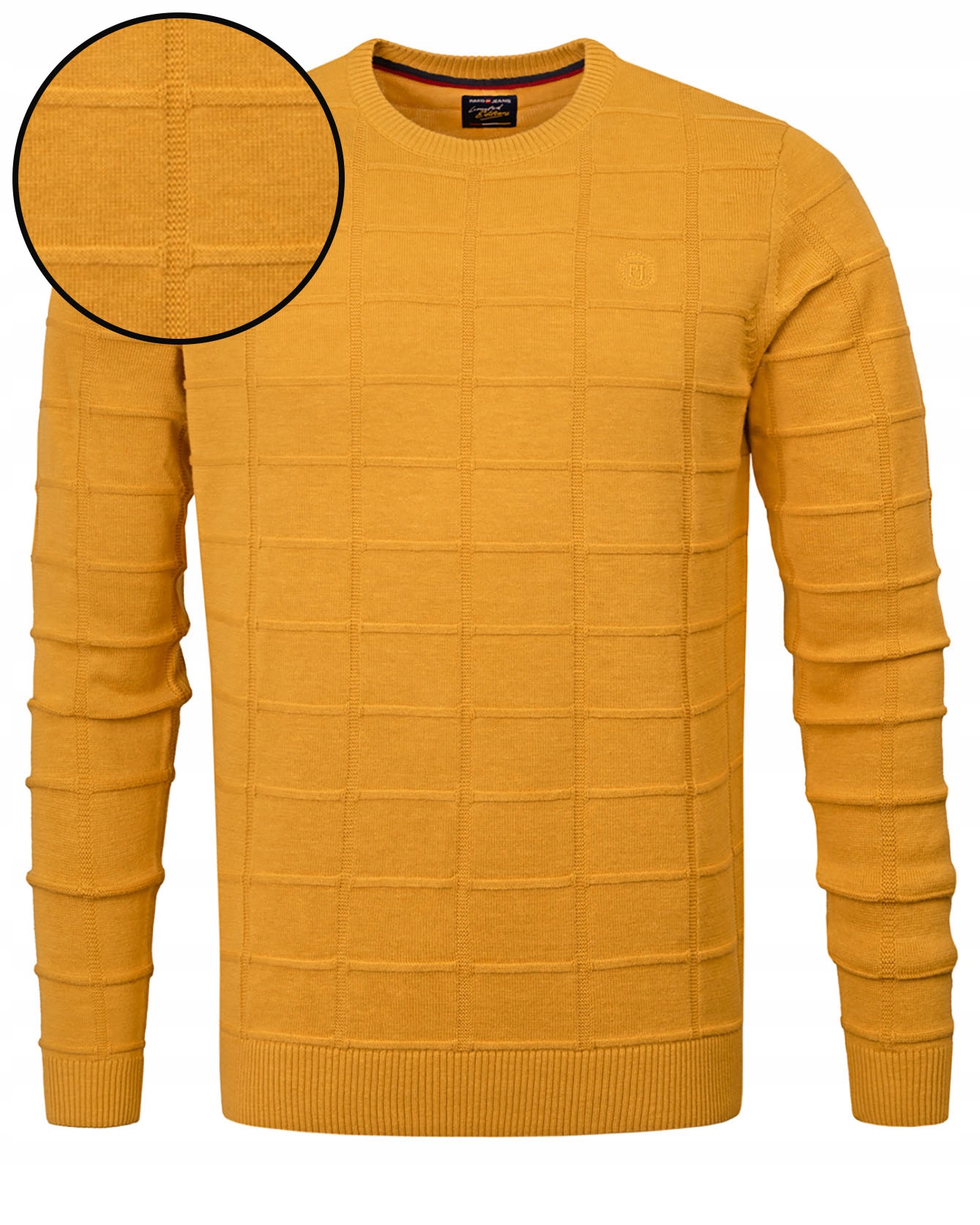Elegantní pánský klasický Medový bavlněný svetr XXL Pako Jeans