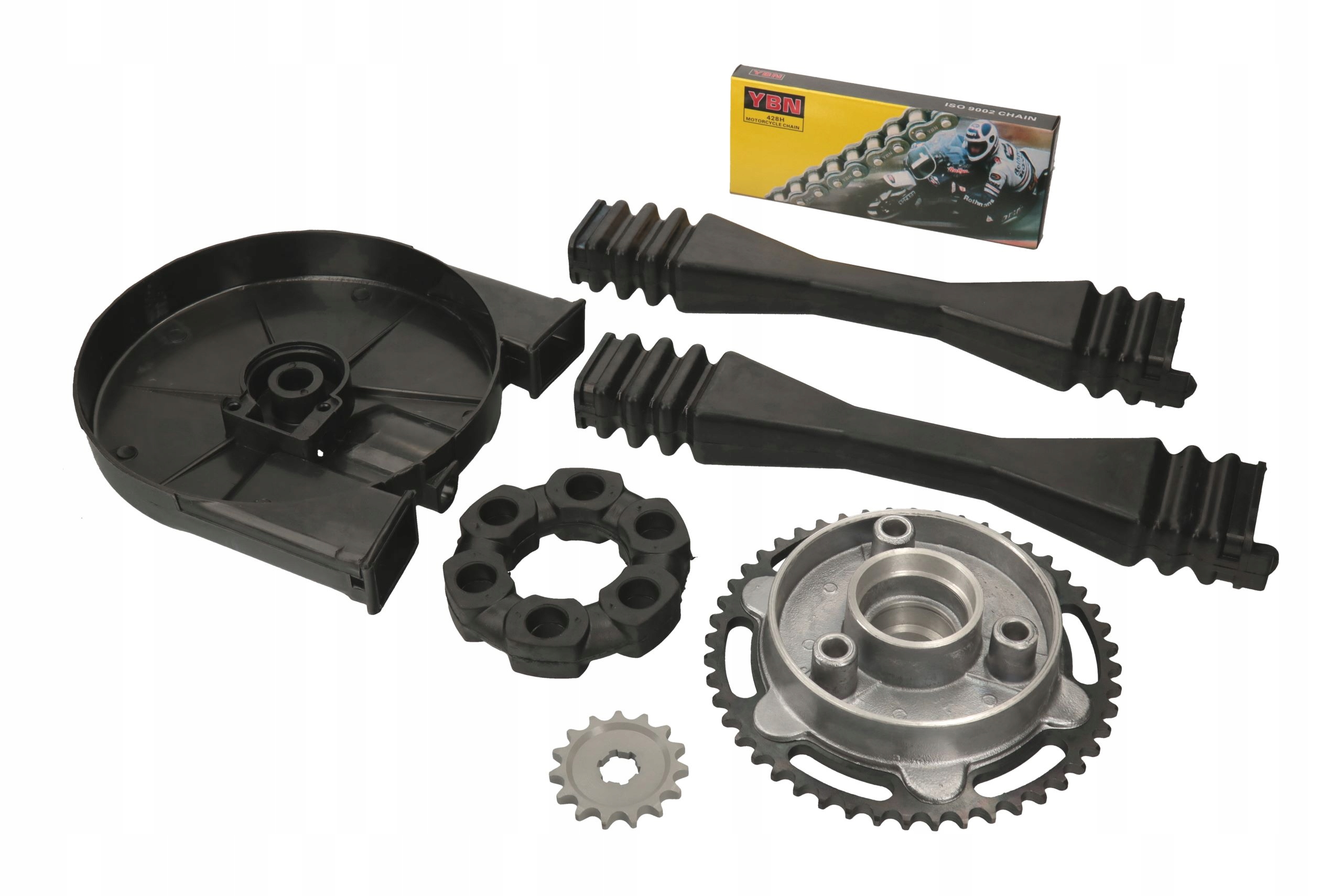 ZĘBATKA PRZÓD TYŁ ŁAŃCUCH YBN OSŁONA MZ TS 150 Producent YBN