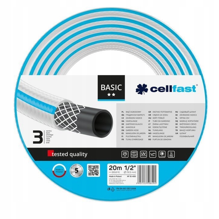 

Cellfast 10-400 Wąż Ogrodowy Basic 1/2" 20m
