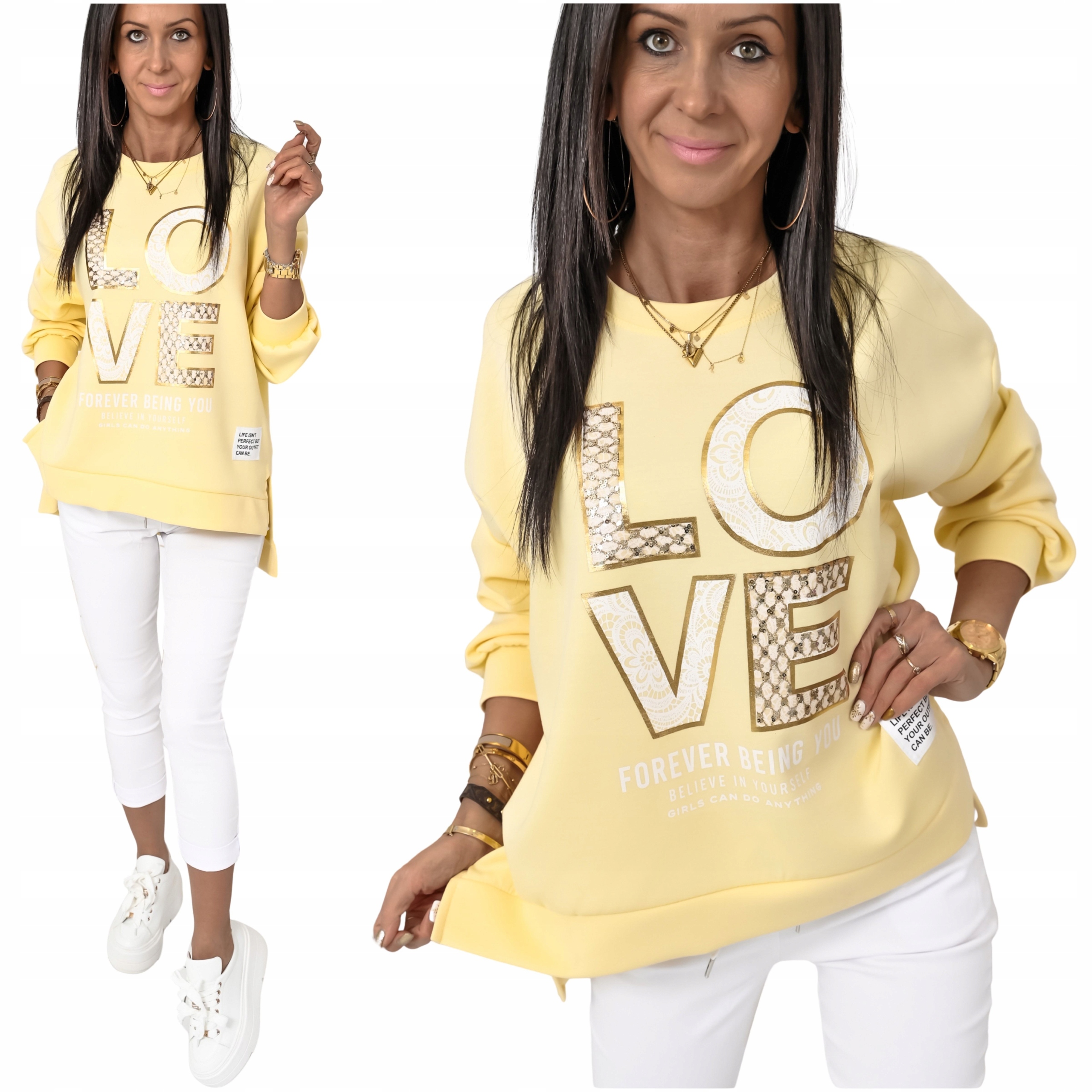 Stylowa Wiosenna Lekka Bluza Oversize LOVE2! WZ.1