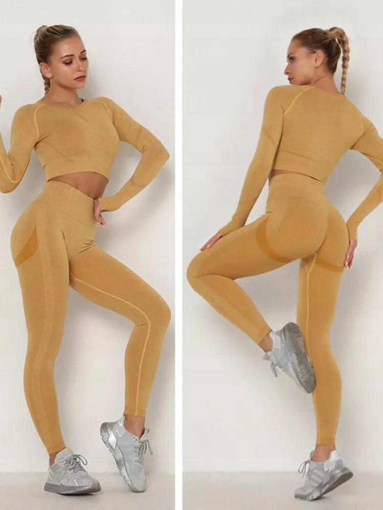 STRÓJ FITNESS JOGA SIŁOWNIA KOMPLET LEGINSY TOP S Płeć kobieta