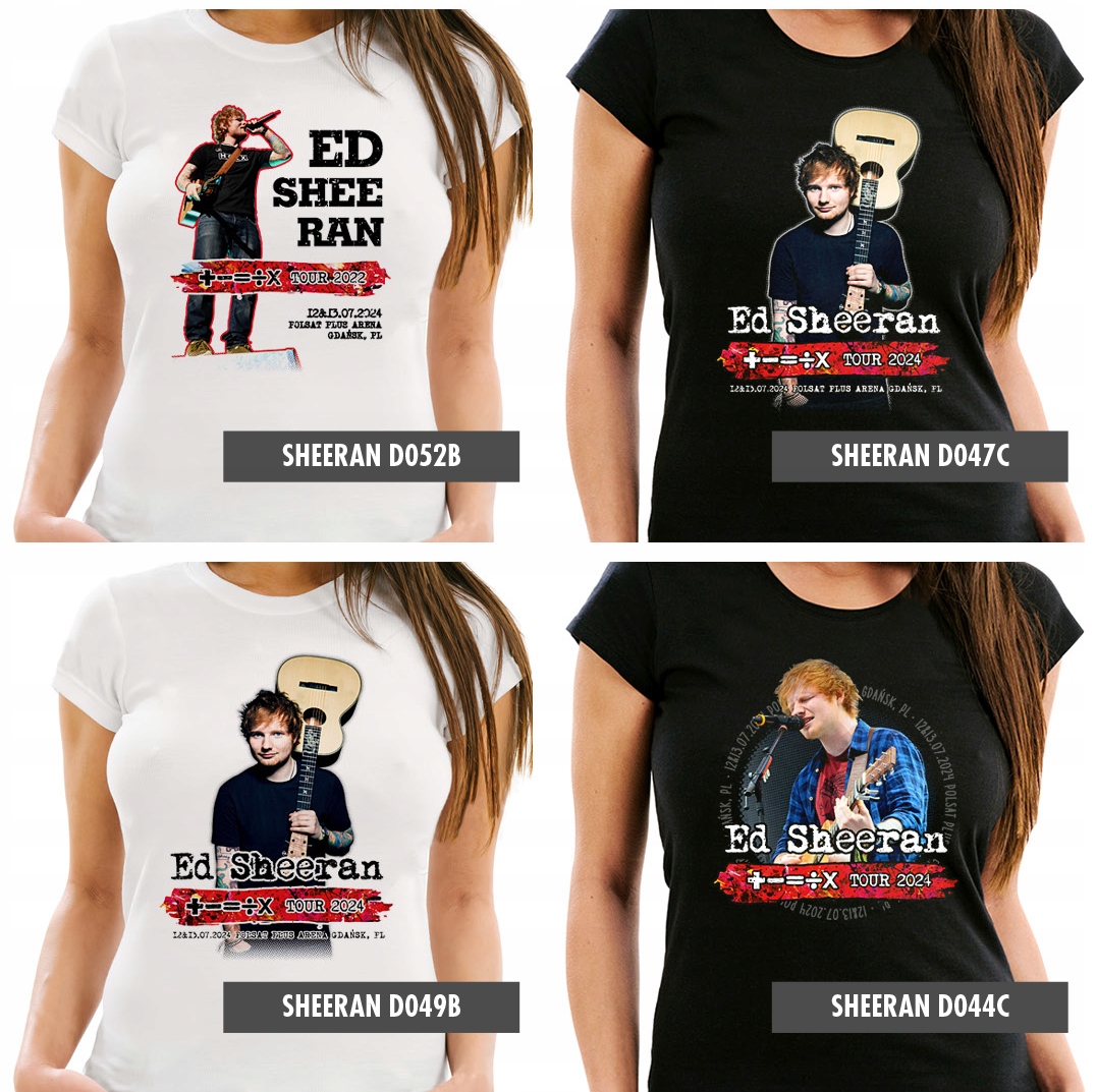 ED SHEERAN THE MATHEMATICS TOUR 2024 GDAŃSK T SHIRT KOSZULKA DAMSKA M Wzór dominujący print (nadruk)
