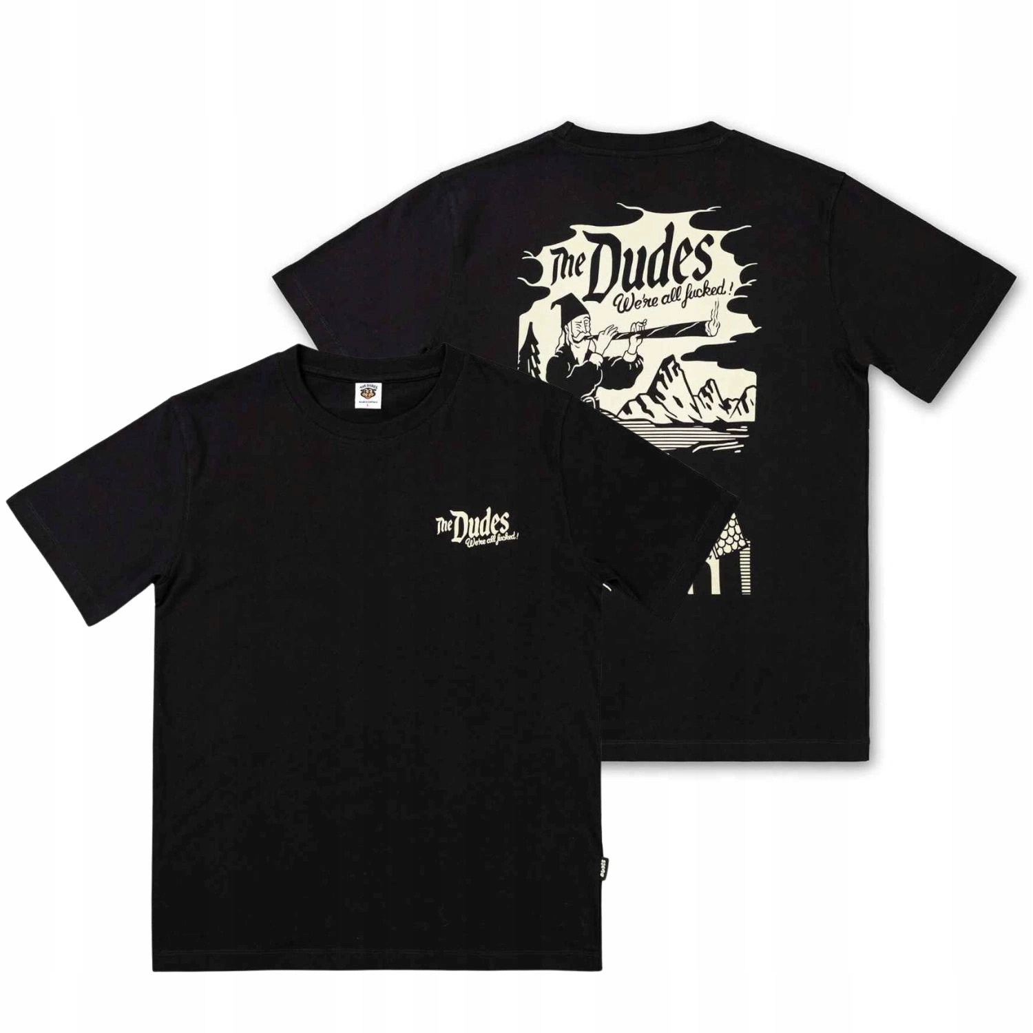 Pánské bavlněné Tričko The Dudes, černé, s potiskem, s potiskem vel.
