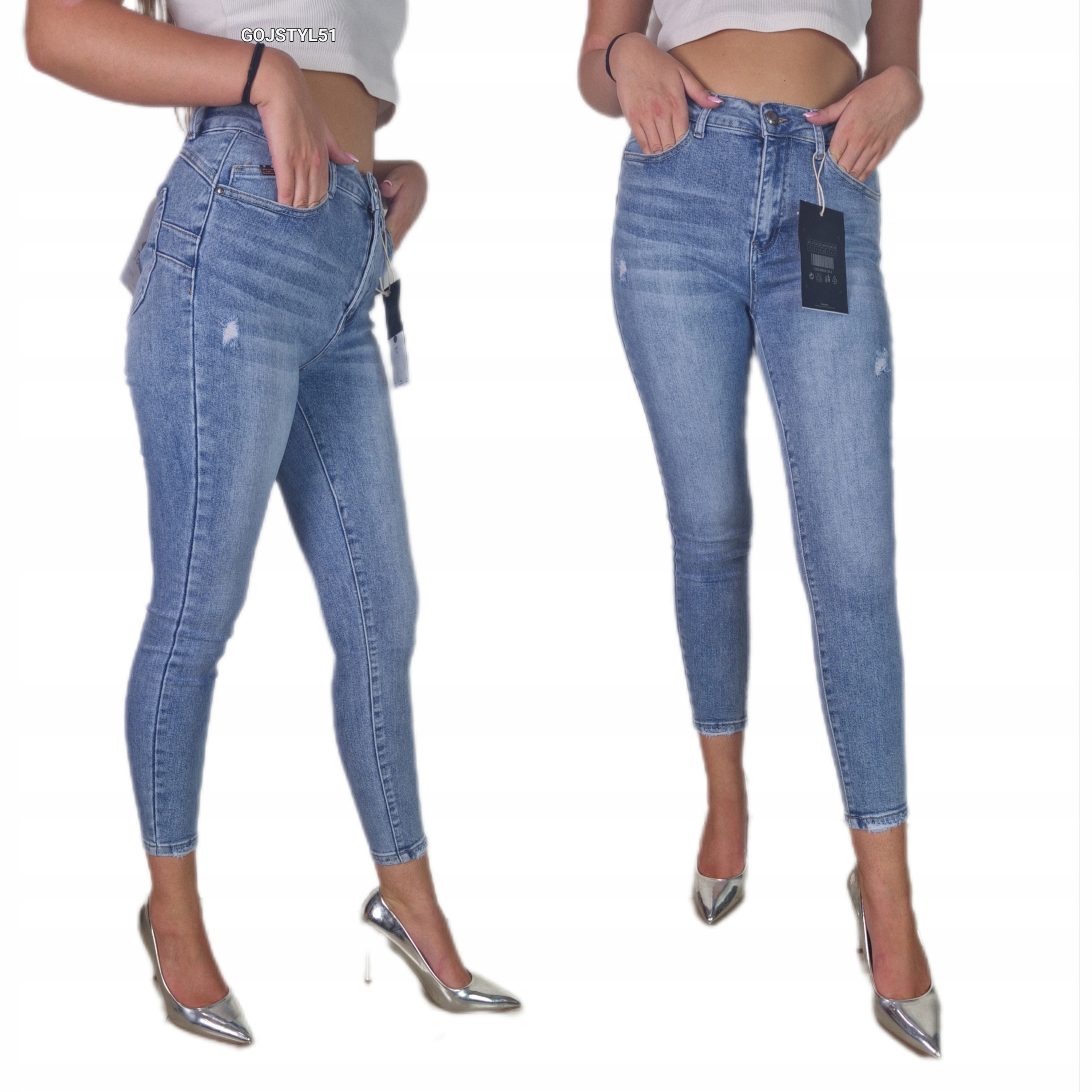 Dámské kalhoty Úzké Nohavice Džínové Klasické Push Up