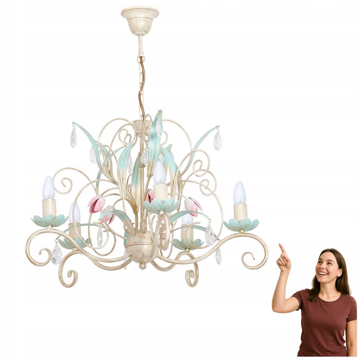 Klasický pětiramenný lustr Luce 447 Luminex