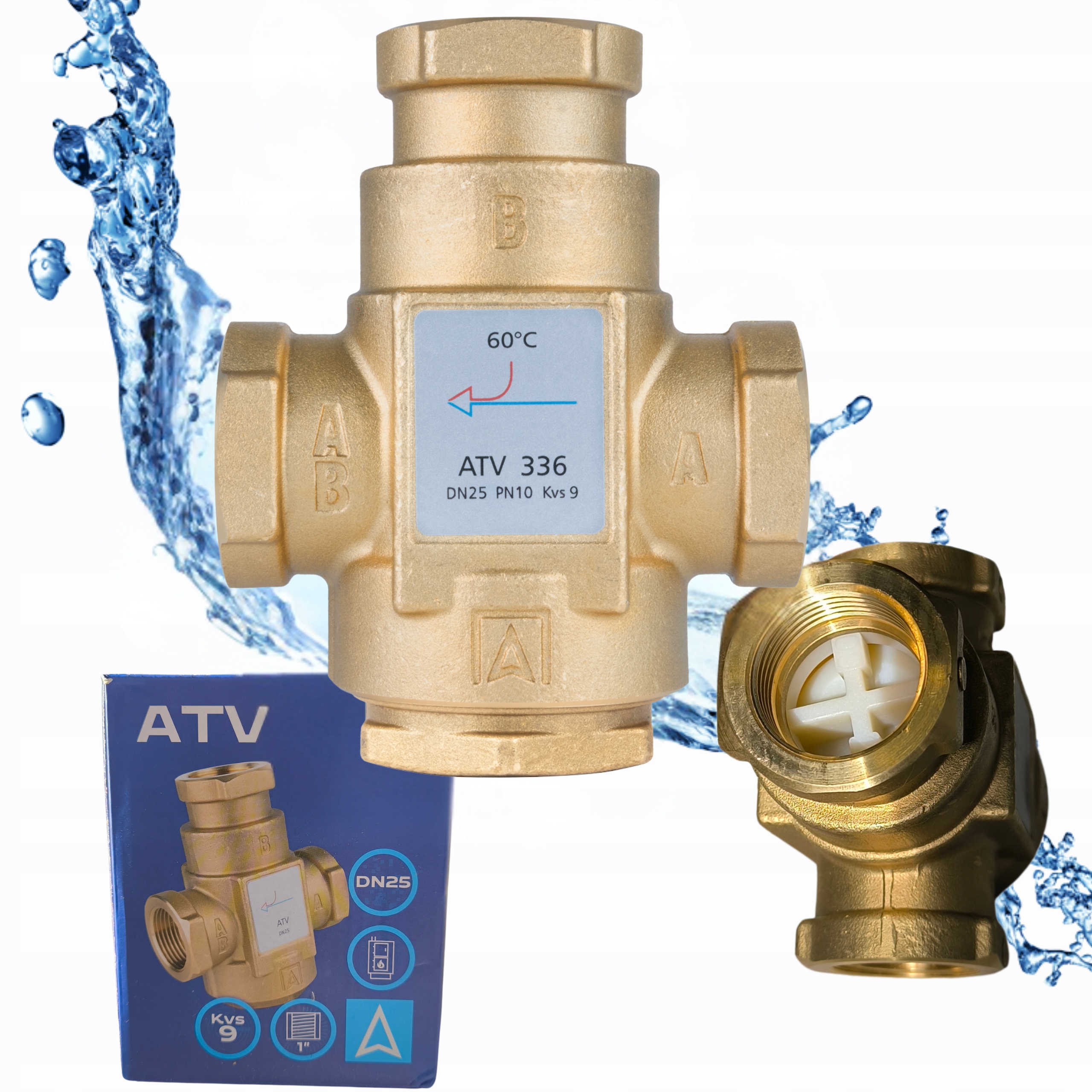 Afriso Atv 336 Zawór temperaturowy do kotła DN25, Rp1" cala 60°C