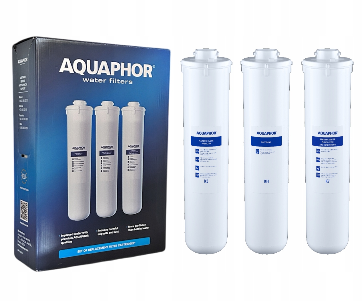 Komplet Kryształ H 3 filtry wymienne do wody pitnej Aquaphor K3 Kh (K4) K7