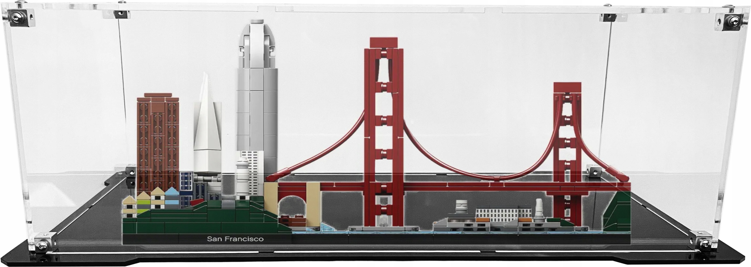 Vitrína s černou základnou pro sadu Lego 21043 Architecture San Francisco
