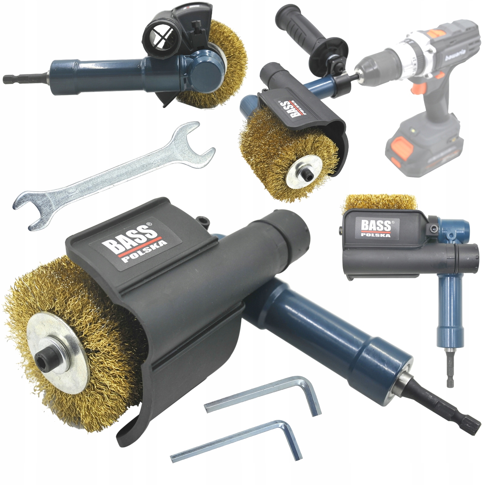 Adapter Przystawka Do Wiertarki Wkrętarki Satyniarka Szczotka Druciana