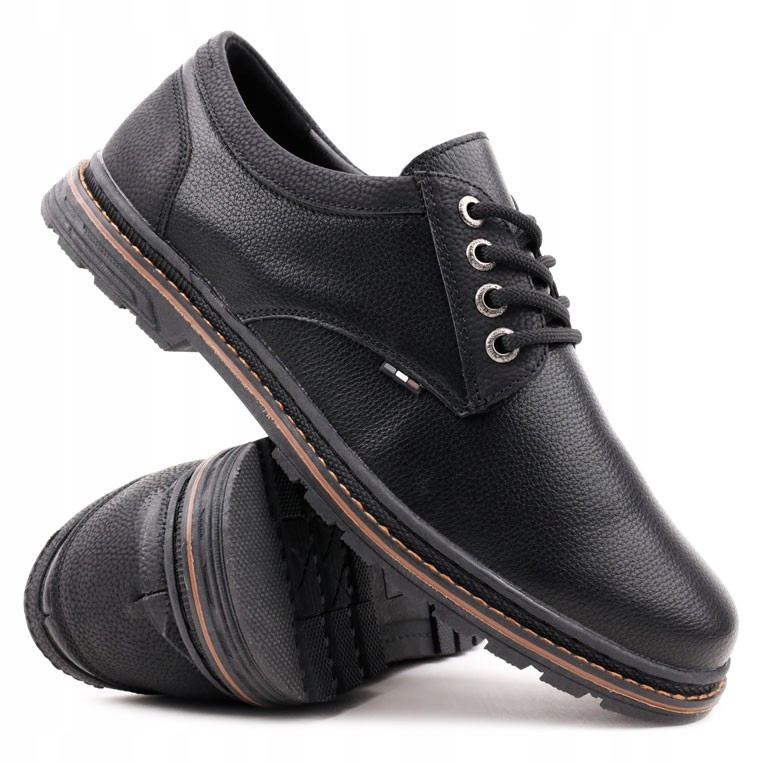 

Czarne Buty Męskie Wizytowe Półbuty Eleganckie