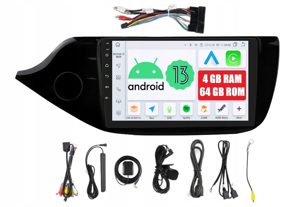 Rádio 2DIN Navigácia Android Kia Ceed II Dsp Carplay 4/64GB Lte Piano Black