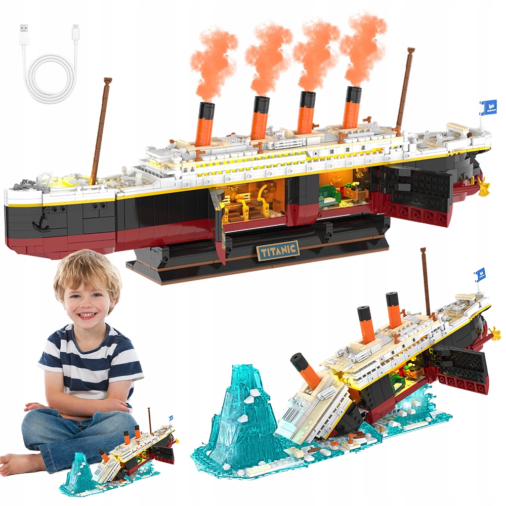 Zestaw Mini Klocki Titanic Z Klocków Model Puzle 3D 1883EL