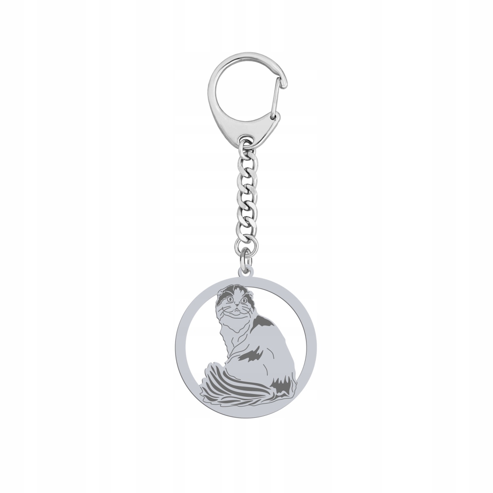 Přívěsek Na Klíče Kočka Skotská Zwisłouchy 925 Šperky Grawer