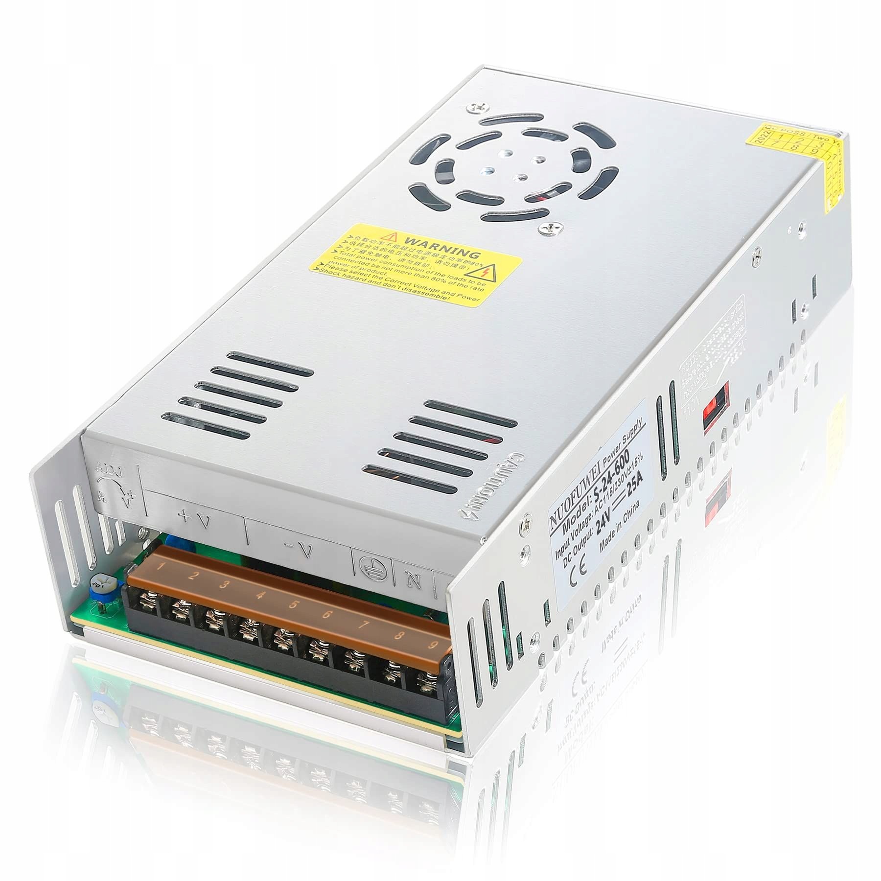 Impulsní napájecí zdroj 24V 600W 25A 230V Ac na DC