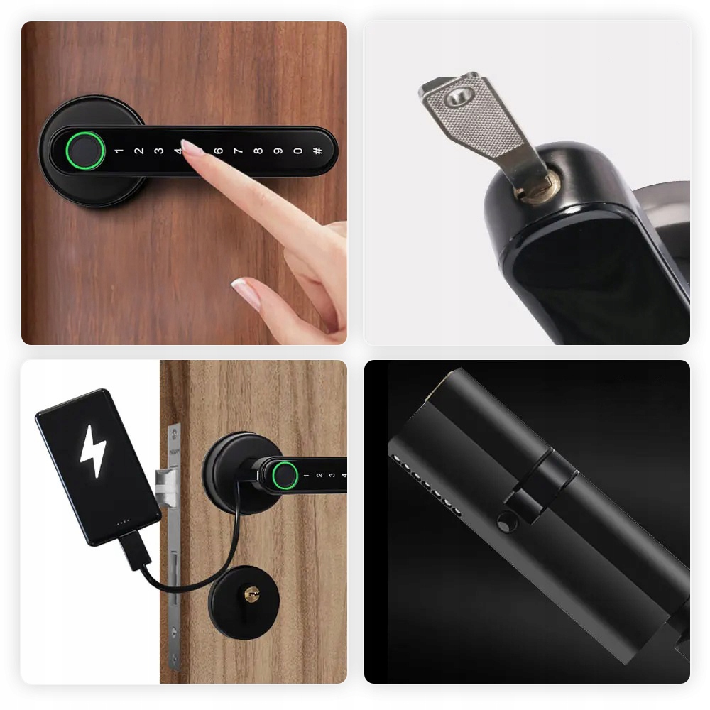 INTELIGENTNA KLAMKA ZAMEK Z KLAWIATURĄ NA ODCISK BEZPIECZEŃSTWO BT TUYA Marka Tuya