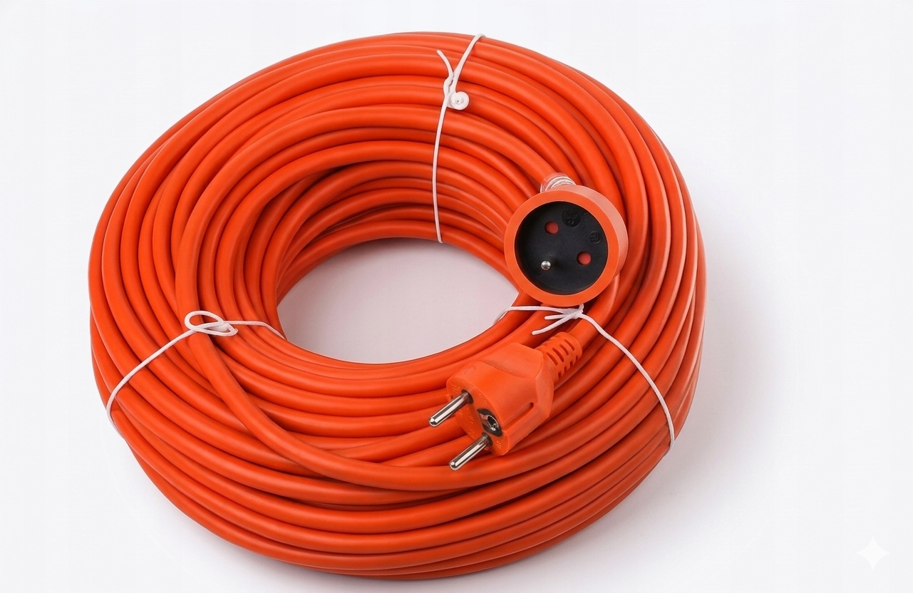 Przedłużacz Ogrodowy Budowlany 50M 3x1,5 MM² IP44 Pomarańczowy H05VV-F
