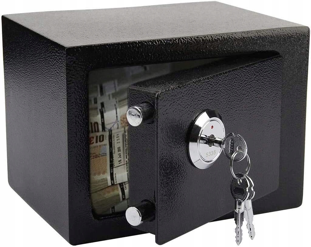 SEJF DOMOWY KASETKA ZAMEK NA KLUCZ SOLIDNY MOCNY 2