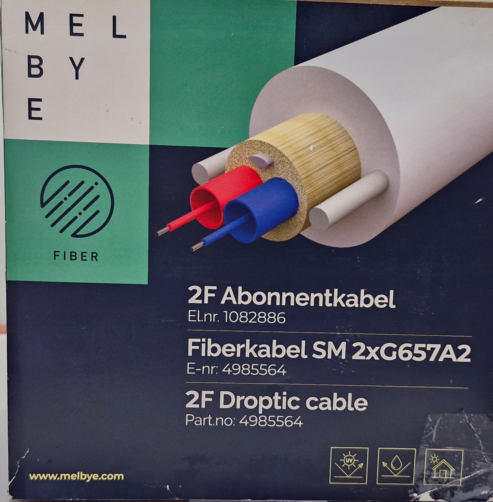 Kabel Droptic 2F 4,0 mm G657A2 9/125 Tb bílý Lszh Dca balení 250 mb