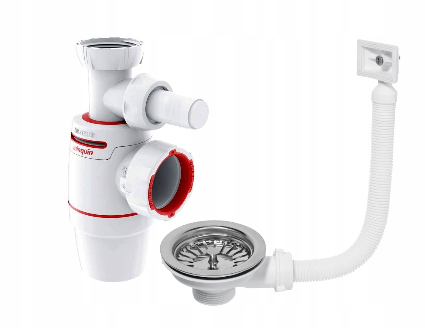 Syfon do zlewu NEO AIR sitko 115mm przelew prostok