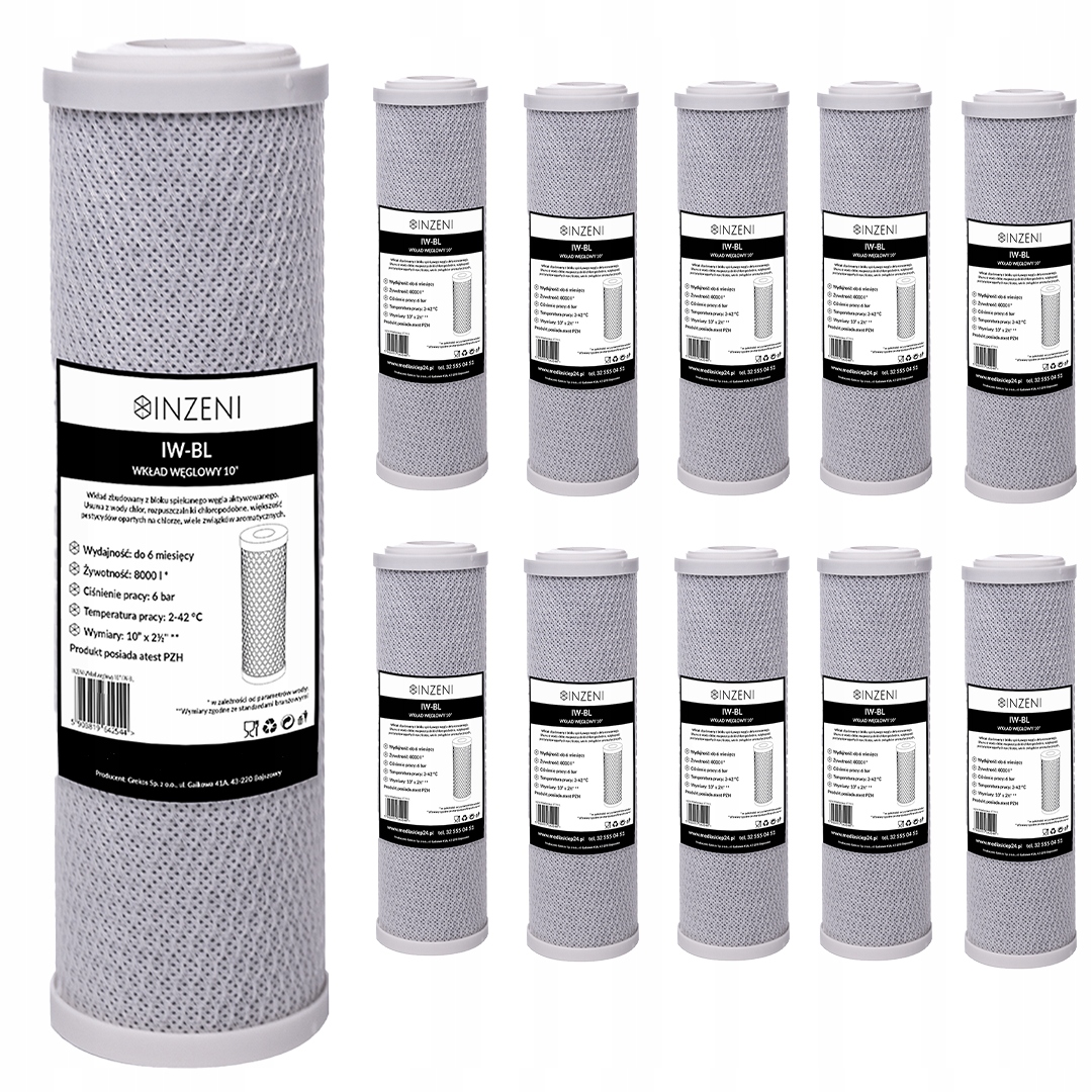 Uhlíkový filtr na vodu Inzeni Iw-bl 10 kusů na chlor ve vodě 10 palců