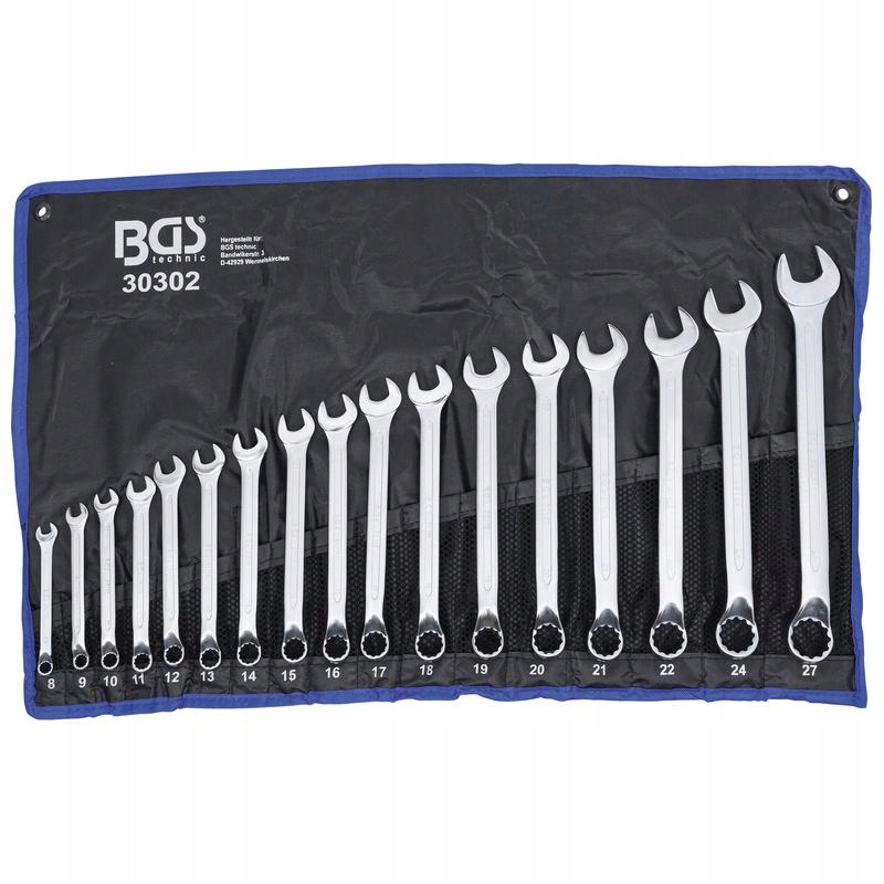 Sada očkoplochých kľúčov ohnutých 8-27 mm 17 ks Bgs 30302