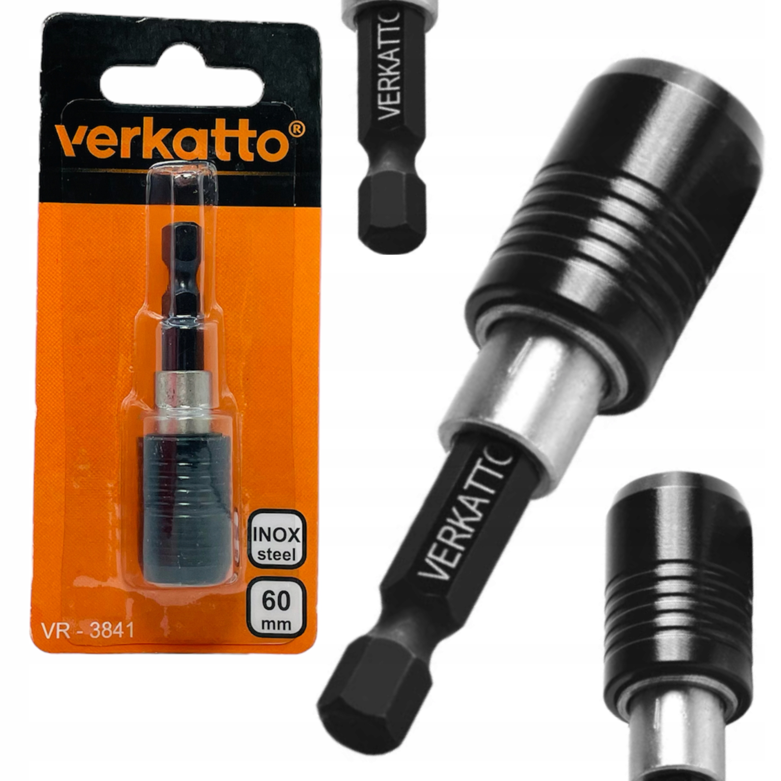 Uchwyt magnetyczny Do Bitów z blokadą 1/4" 60 mm adapter przedłużka 1 szt