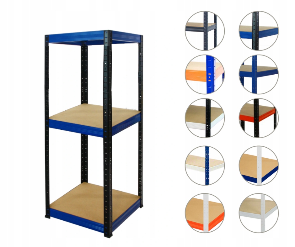 Kovový regálový garážový skladový regál Helios Hbn 90x035x35 3 police