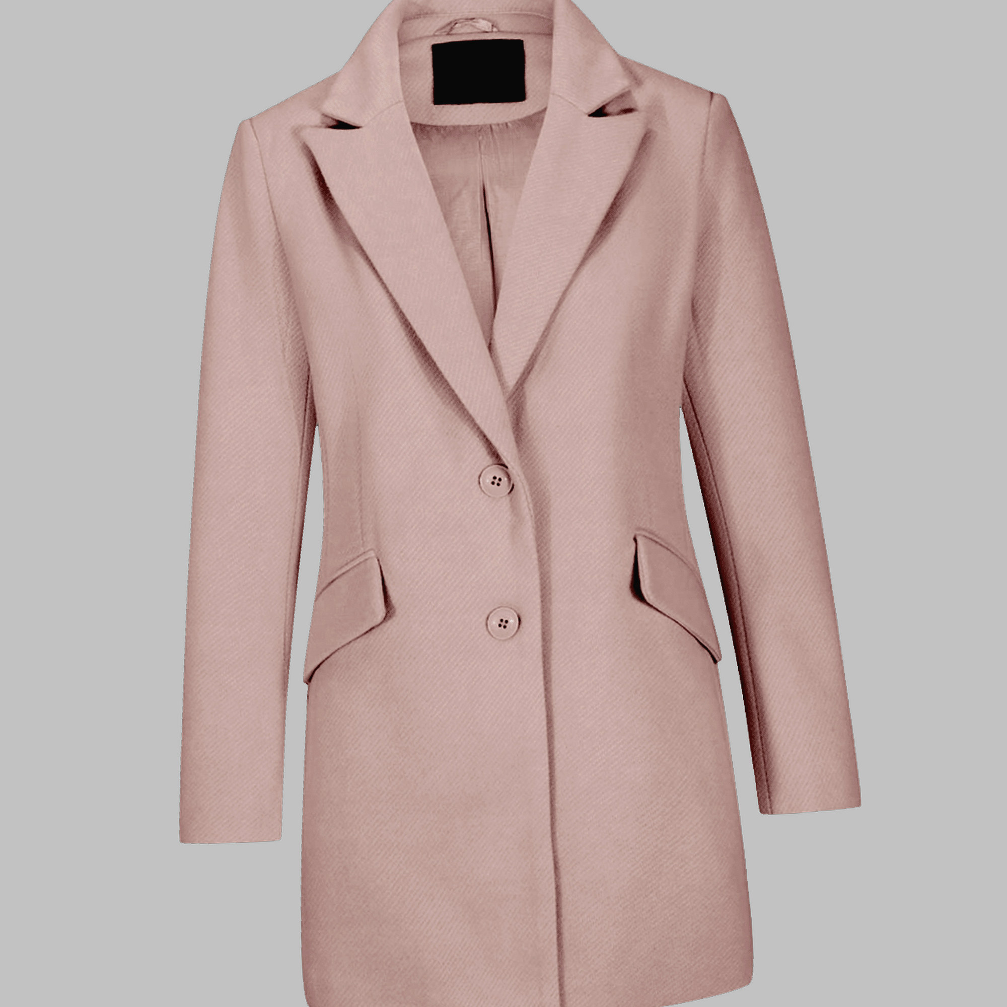 Dámský Kabát Elegantní Růžový Klasický Návštěvní S Klapkami Xs 34