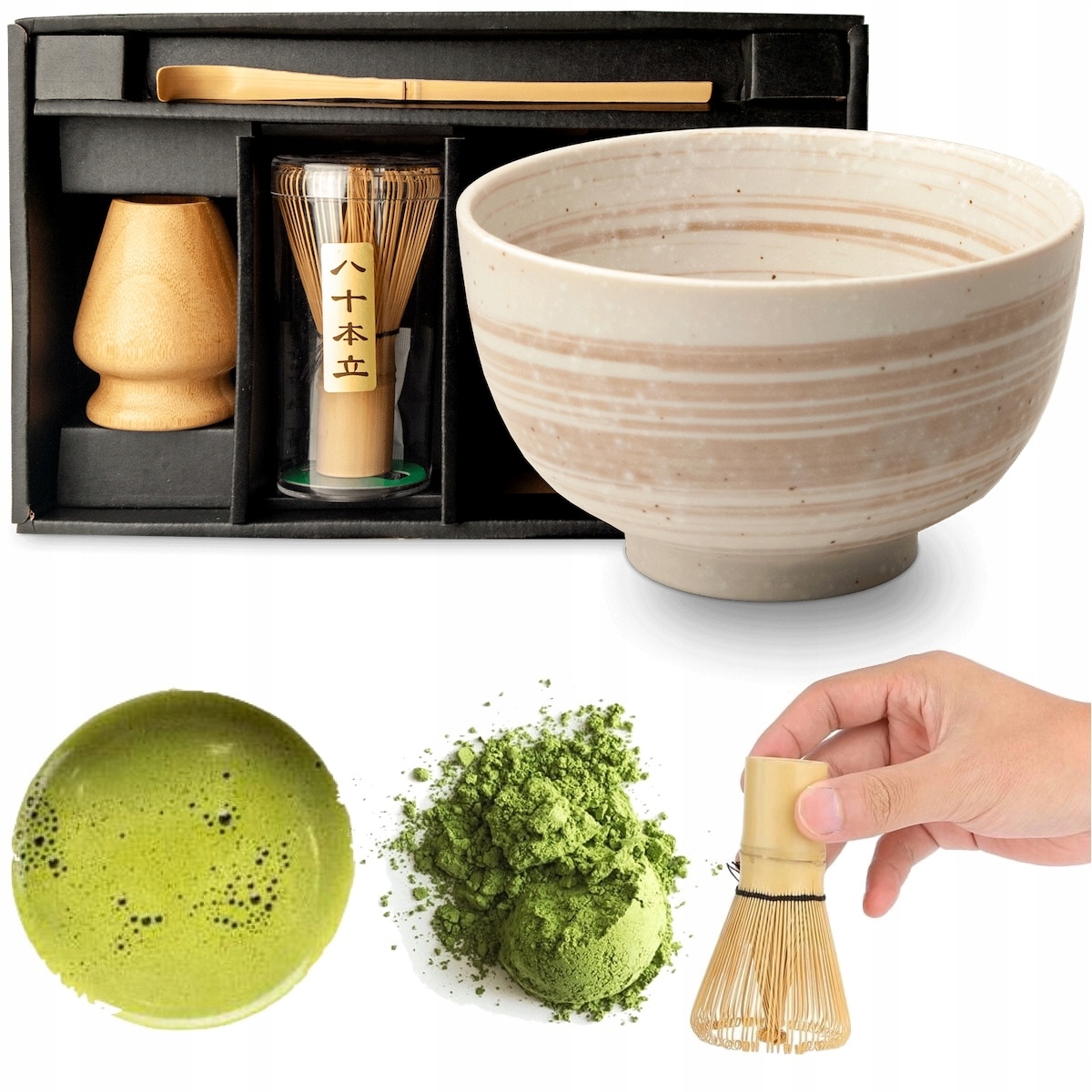 Zestaw Do Przygotowania Herbaty Matcha Matchy Hakemekobiki 4 Elementy Edo J