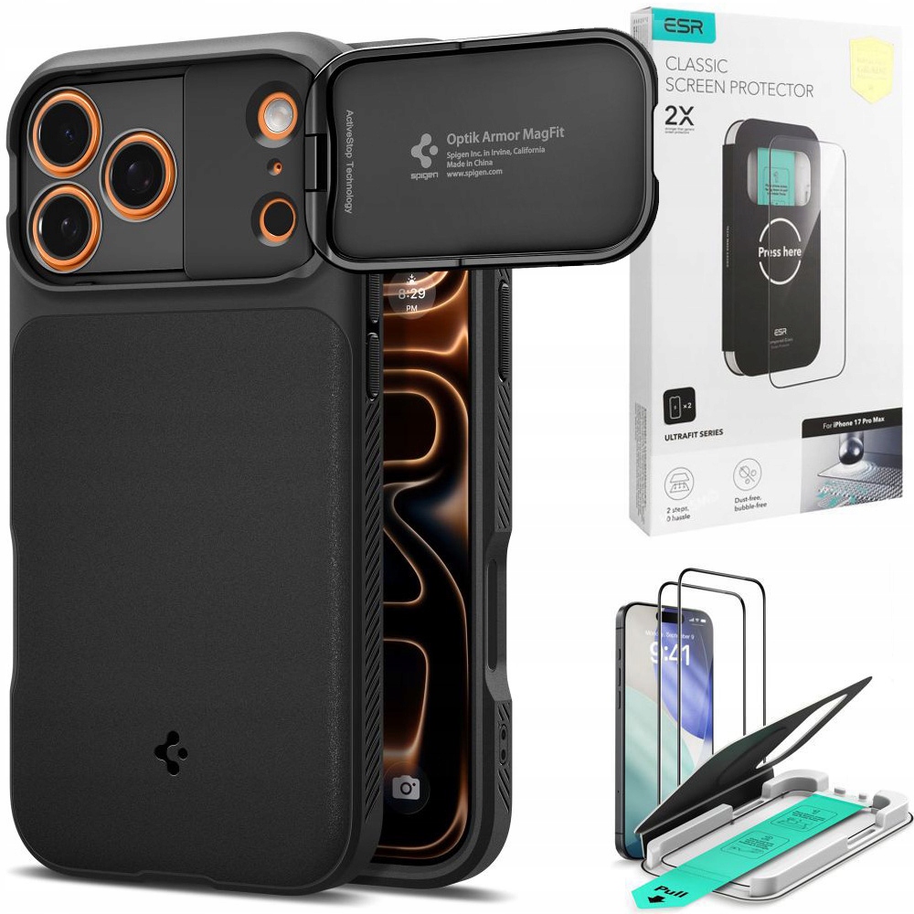 Pouzdro Spigen Optik Armor MagSafe 2x Sklo Esr pro Apple iPhone 17 Pro Max