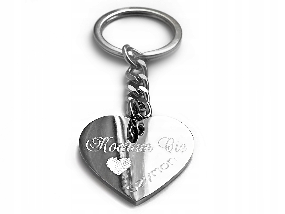 

Brelok stal metal srebrny złoty grawer Walentynki