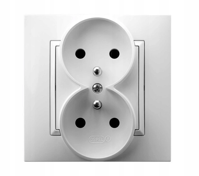 

Aria Gniazdo podwójne z uziemieniem BIAŁe