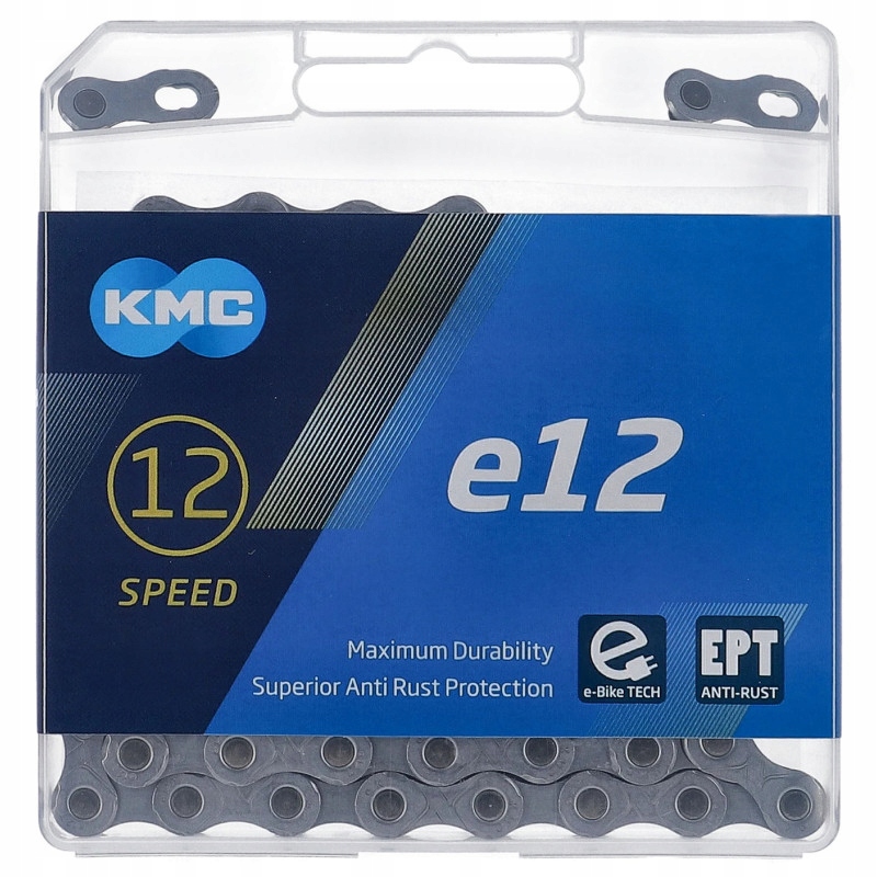 Kmc Řetěz e12 Ept 130 článků balený tmavě šedá (12)
