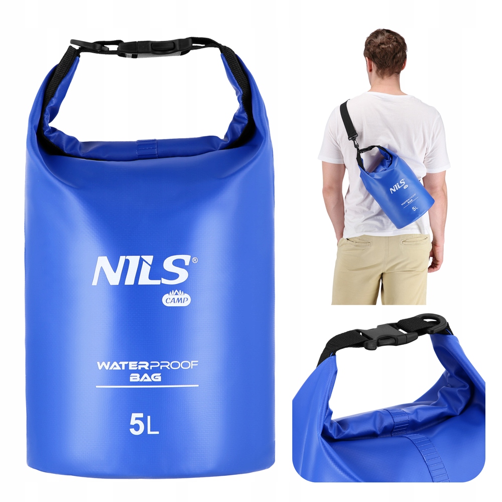 Worek Plecak Wodoodporny Wodoszczelny Dry Bag Żeglarski Niebieski Nils 5 L