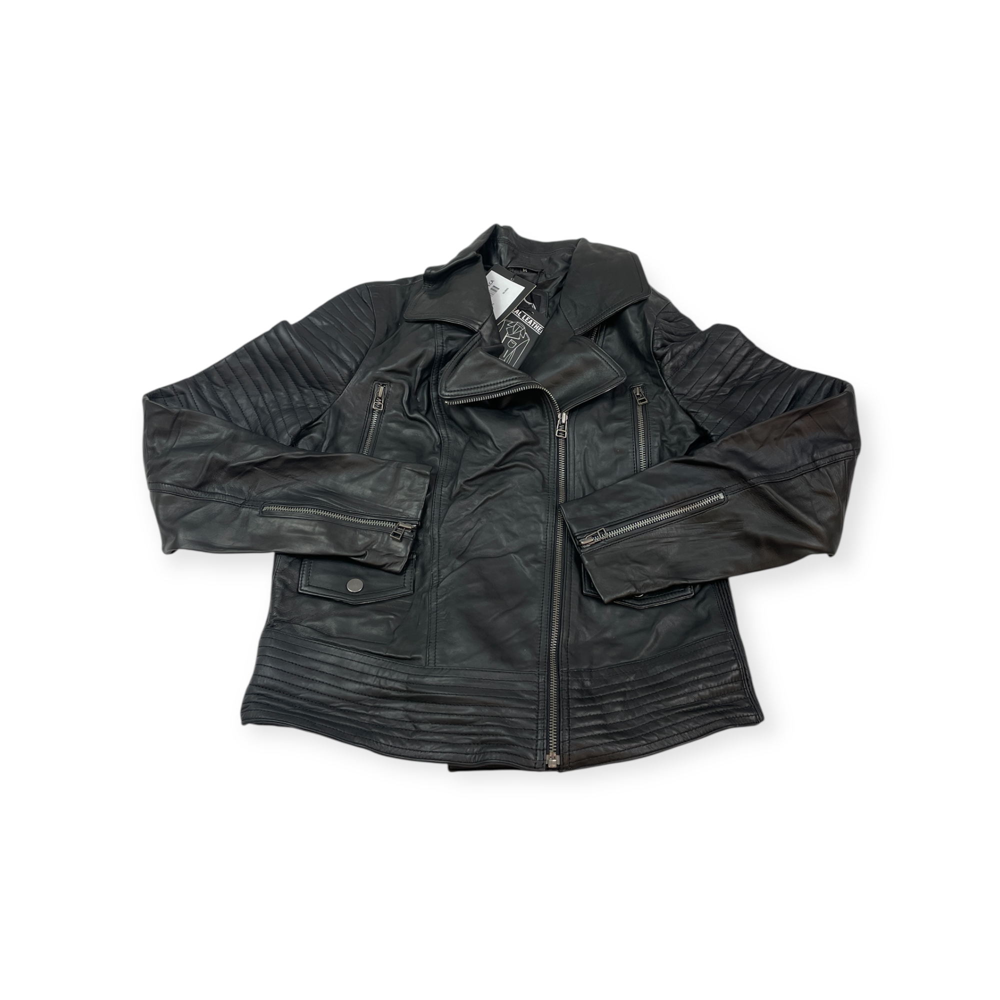 Dámská kožená bunda ramoneska Real Leather M