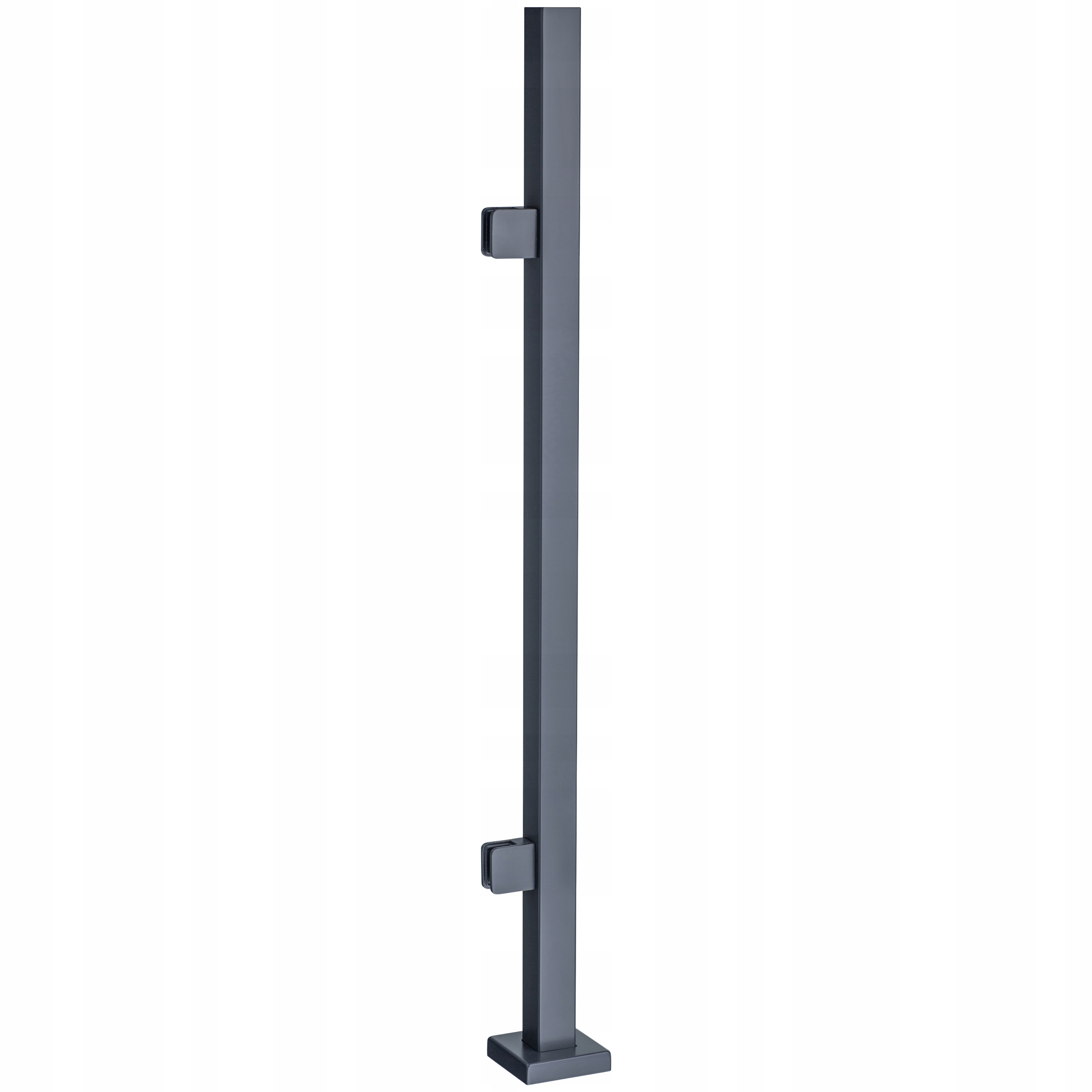 Štartovací stĺpik 110 cm pre sklenené zábradlie 40x40 Antracit 2 úchytky Loft