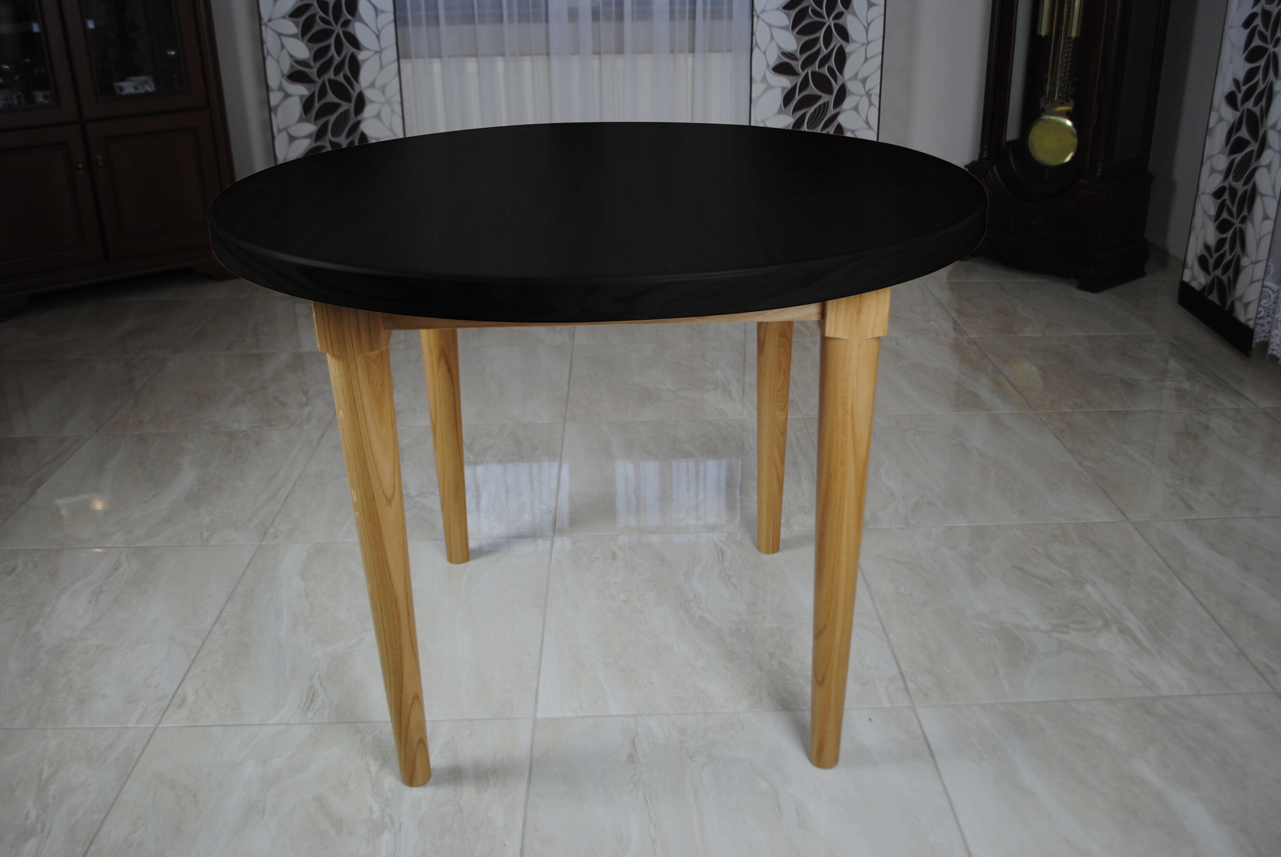 STÓŁ DĘBOWY OKRĄGŁY ROZKŁADANY 100/250 SALON JADALNIA KUCHNIA Materiał blatu płyta fornirowana