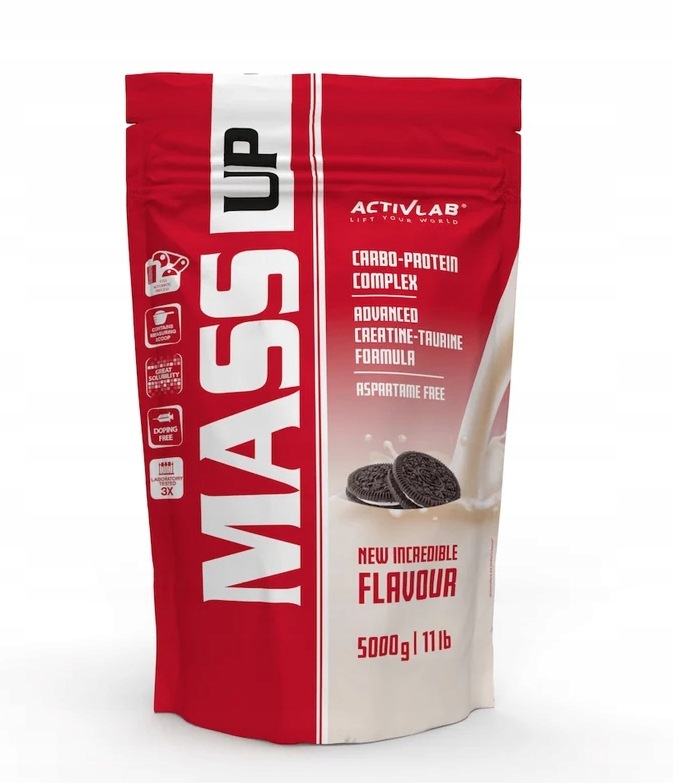 Activlab Mass Up Gainer 5000 g Cookies Svalová hmota Doplněk Stravy Gainer Síla