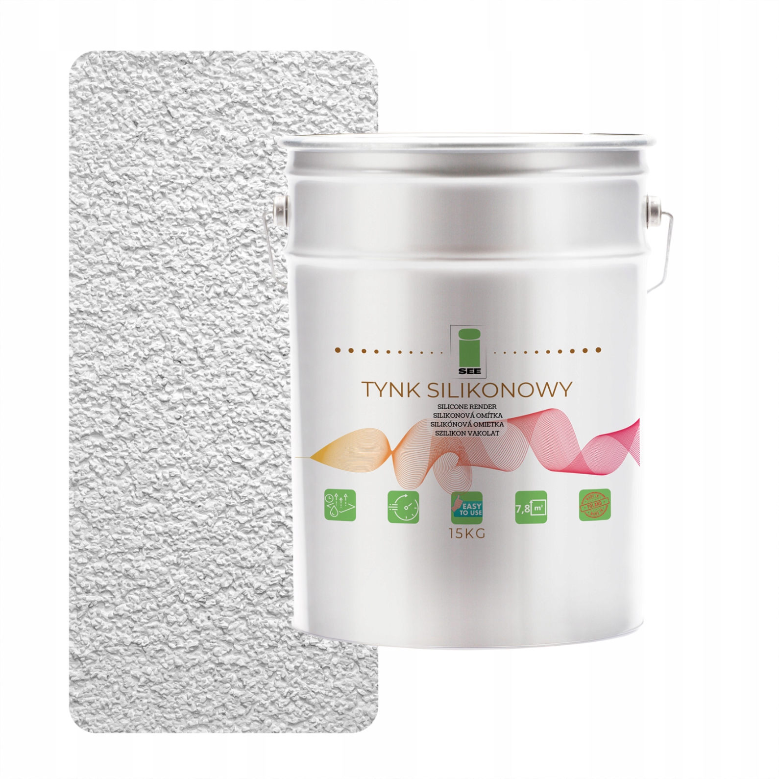 Silikonová Fasádní Omítka Vyztužená Bílou, Mírně Šedou Barvou, 1.5 MM, Trvanlivá, 15 Kg