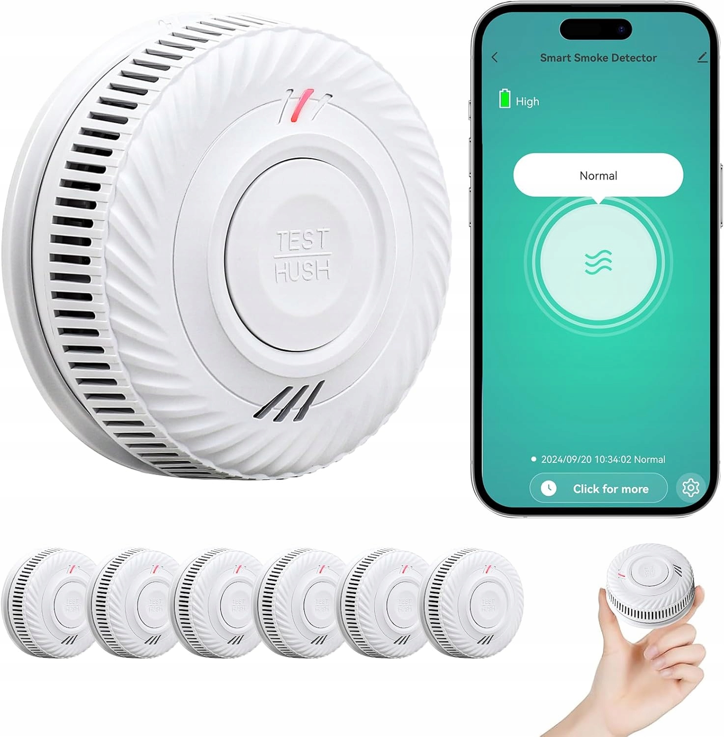 Detektor dymu Physen Wlan 6 kusov s alarmom a aplikáciou