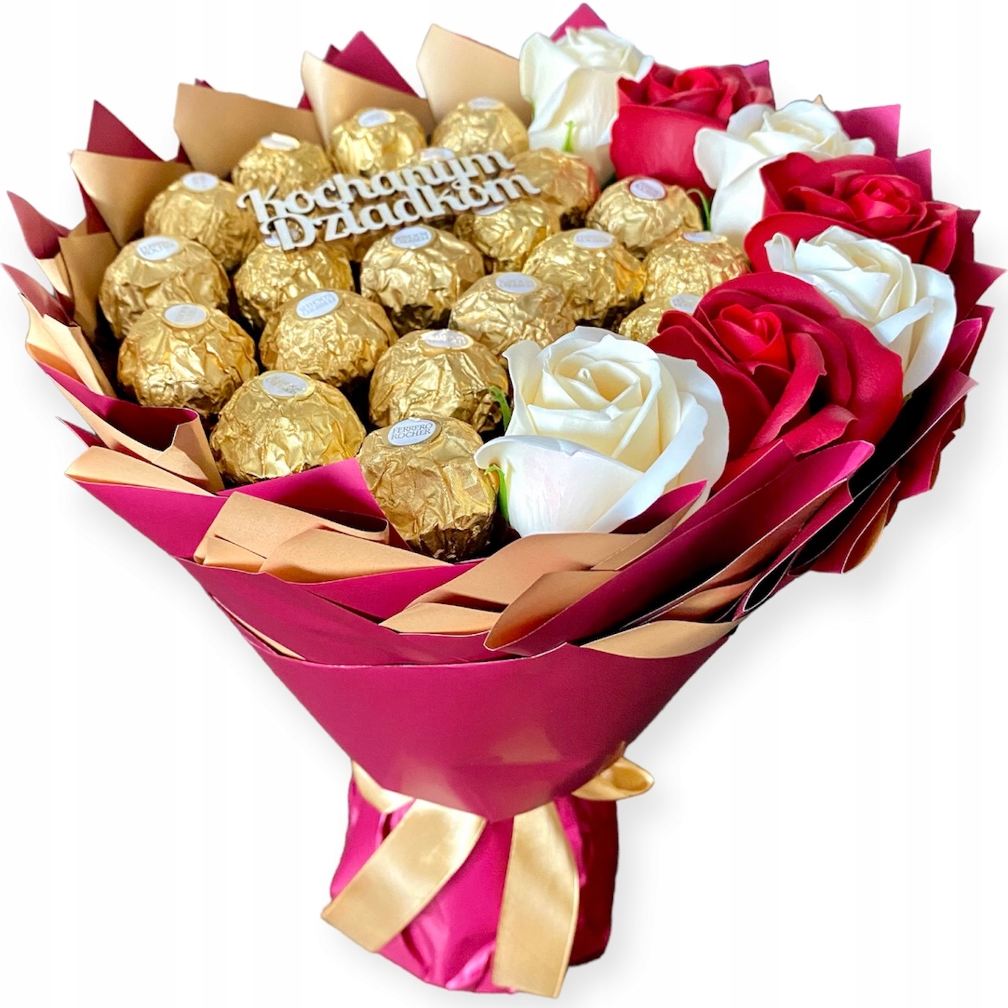 Słodki Bukiet Ferrero Rocher Kochanym Dziadkom dla Babci Dziadka