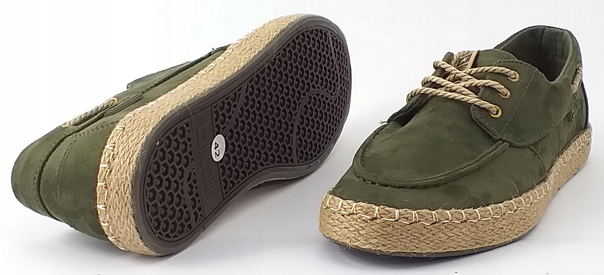 BIG STAR 055 ESPADRYLE MOKASYNY MĘSKIE ZAMSZOWE OBUWIE WIĄZANE KHAKI 44 Rozmiar 44