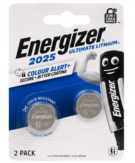 Energizer CR2025 Ultimate Lithium 3V lítiové gombíkové batérie 2 Ks