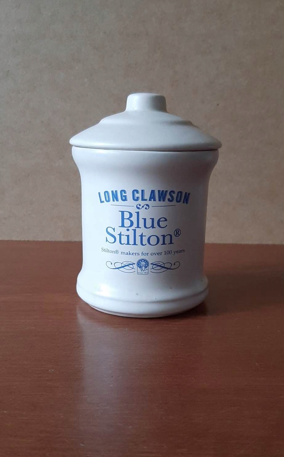 Ceramiczny pojemnik London Pottery Long Clawson Blue Stilton vintage