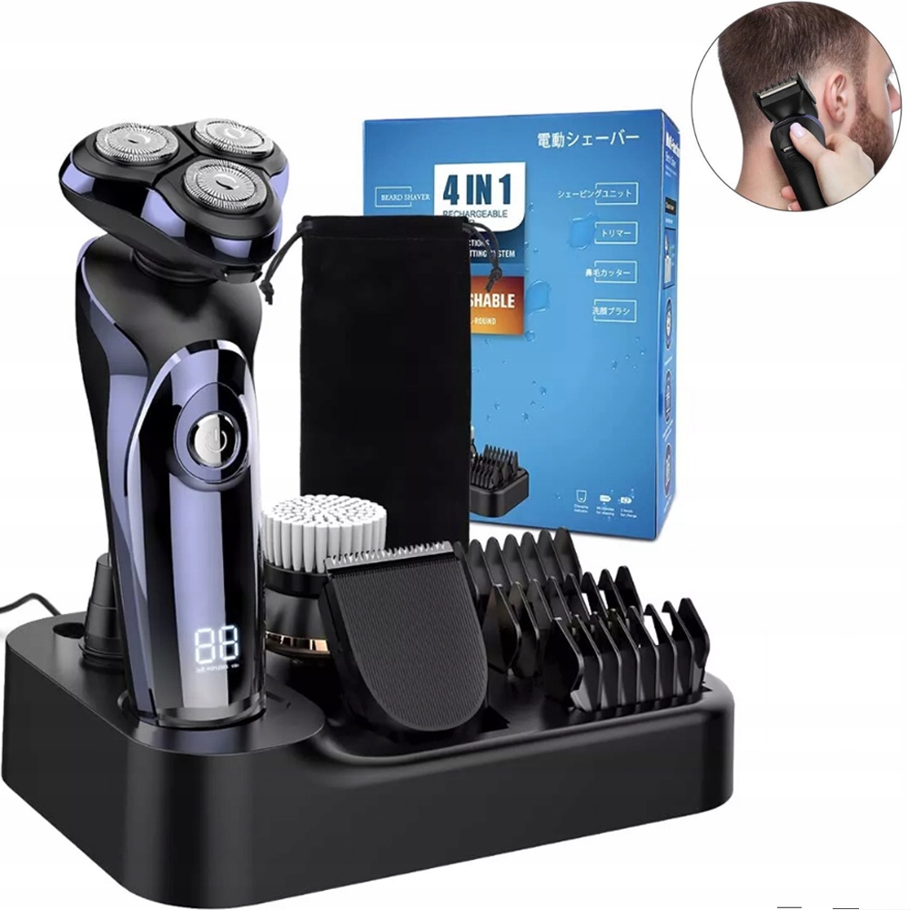 Pánský Elektrický Holicí Strojek 5V1 Holicí Strojek S LCD Displejem