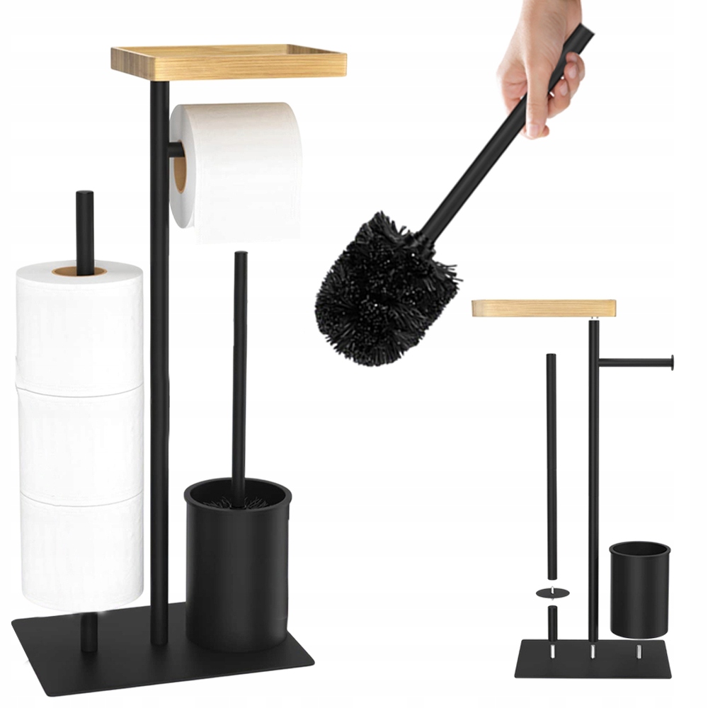 Koupelnový Stojan Na Toaletní Papír, Wc Kartáč Do Koupelny, Černý