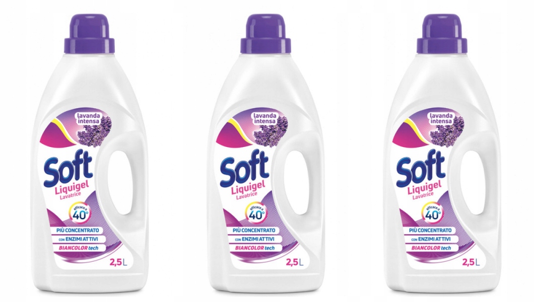 

Włoski płyn żel do prania Soft lawenda 3 x 2,5 L